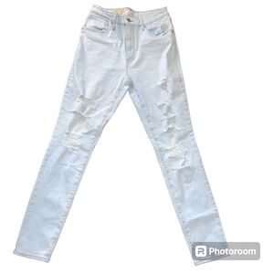 Women’s ripped distressed high rise skinny denim jeans Levis 721 10 30 new nwt